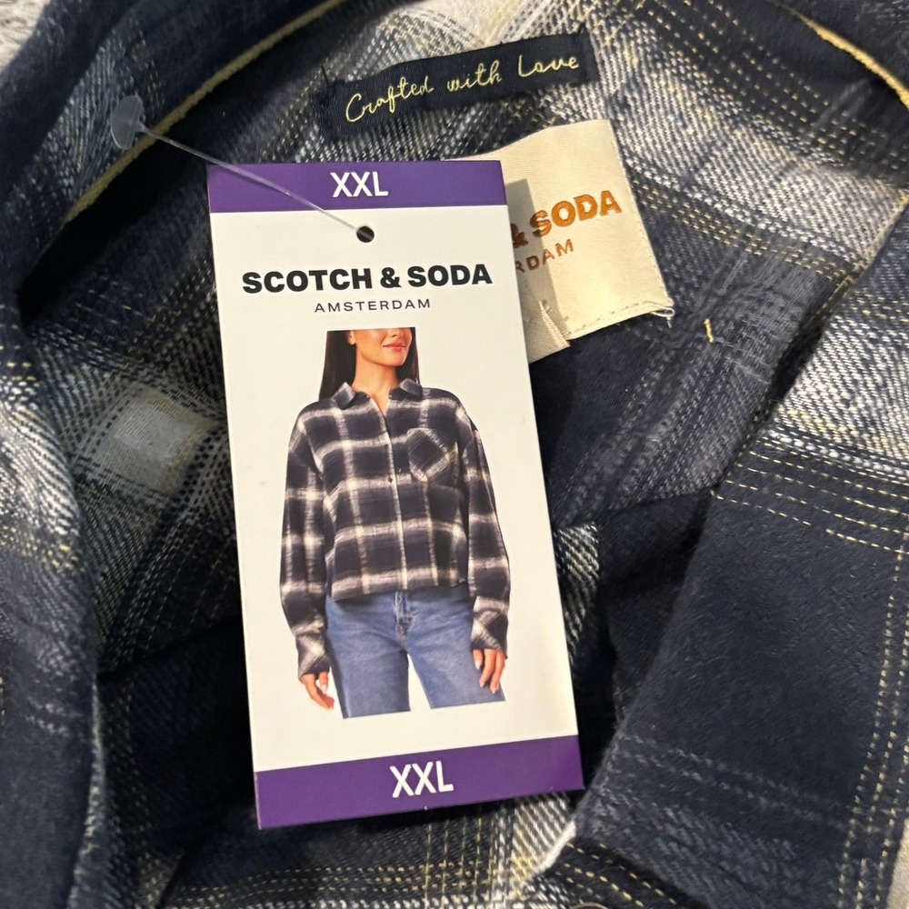 Scotch Soda Womens Flannel Shirt XXL Plaid Western NEW Rustic Cabin Boho 21273 - Picture 3 of 13